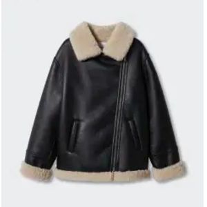 Faux shearling-lined jacket